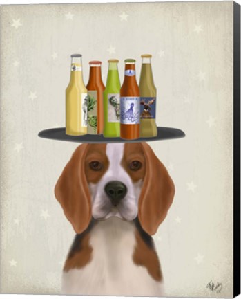 Framed Beagle Beer Lover Print