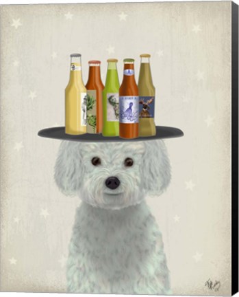 Framed Bichon Frise Beer Lover Print