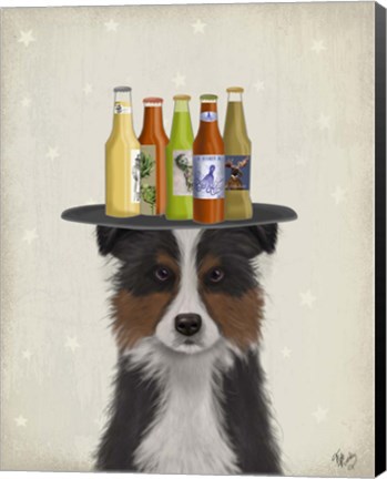 Framed Border Collie Tricolour Beer Lover Print