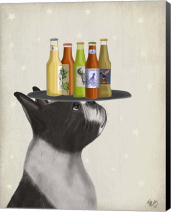 Framed Boston Terrier Beer Lover Print