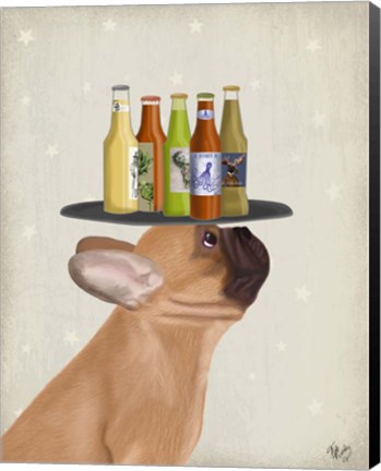 Framed French Bulldog Beer Lover Print