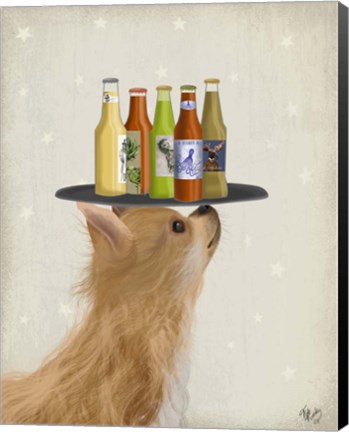 Framed Chihuahua Beer Lover Print