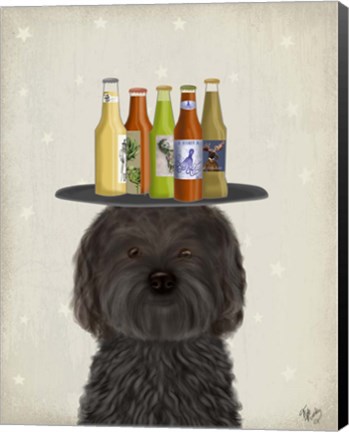 Framed Labradoodle Black Beer Lover Print