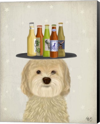 Framed Labradoodle Blonde Beer Lover Print