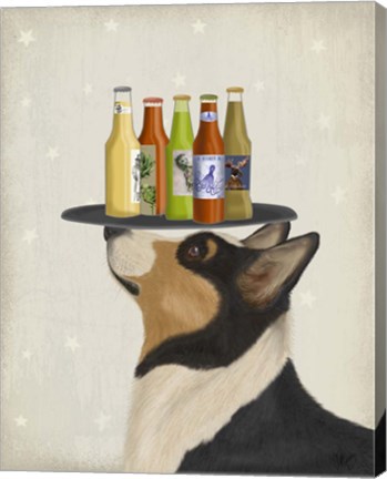 Framed Corgi Tricolour Beer Lover Print