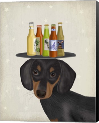 Framed Dachshund Beer Lover Print