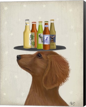 Framed Dachshund Tan Beer Lover Print