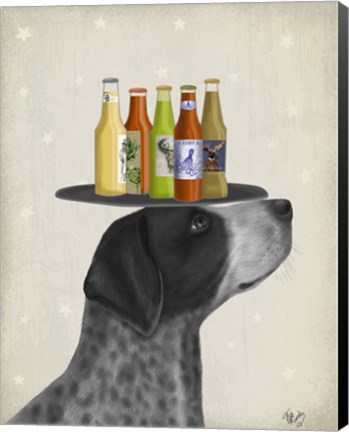 Framed German Shorthaired Pointer Ice Cream, Black Beer Lover Print