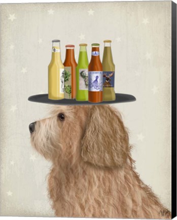 Framed Labradoodle Gold 2 Beer Lover Print