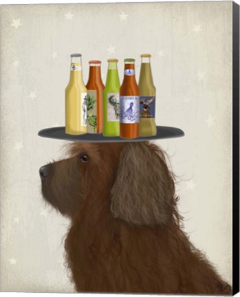 Framed Labradoodle Brown 2 Beer Lover Print