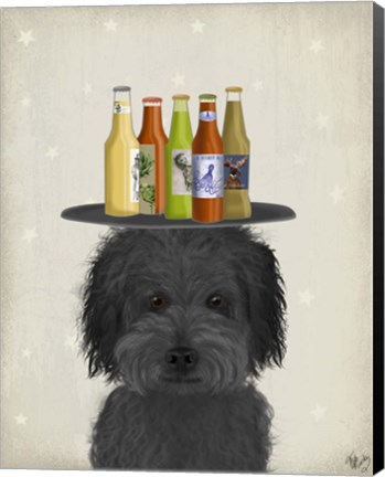 Framed Labradoodle Black 1 Beer Lover Print