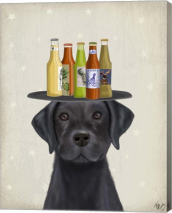 Framed Labrador Black Beer Lover Print