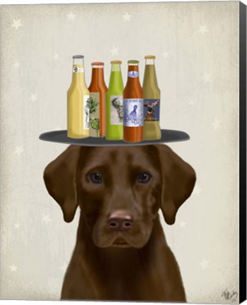 Framed Labrador Yellow Beer Lover Print