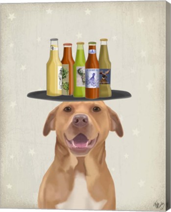 Framed Pit Bull Beer Lover Print