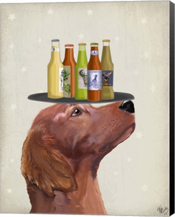 Framed Red Setter Beer Lover Print