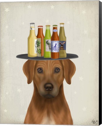 Framed Rhodesian Ridgeback Beer Lover Print