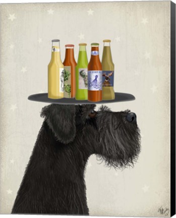 Framed Schnauzer Black Beer Lover Print