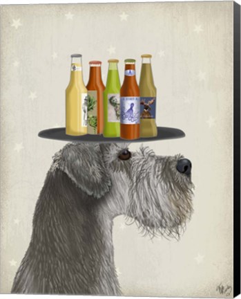 Framed Schnauzer Grey Beer Lover Print