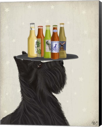 Framed Scottish Terrier Beer Lover Print