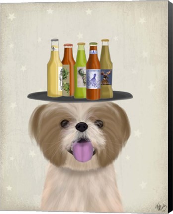 Framed Shih Tzu Beer Lover Print