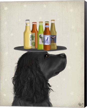 Framed Cocker Spaniel Black Beer Lover Print