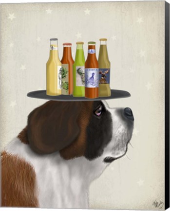 Framed St Bernard Beer Lover Print