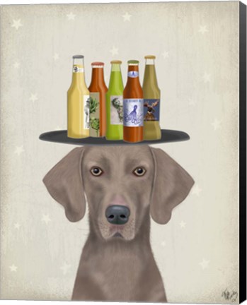 Framed Weimerarner Beer Lover Print