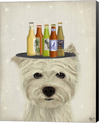 Framed West Highland Terrier Beer Lover Print