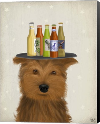 Framed Yorkshire Terrier Beer Lover Print