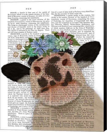 Framed Cow with Flower Crown 2 Book Print Print