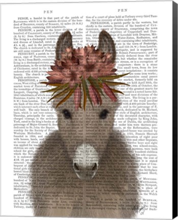 Framed Donkey Bohemian 1 Book Print Print