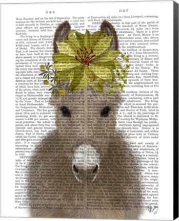 Framed Donkey Sunflower Book Print Print