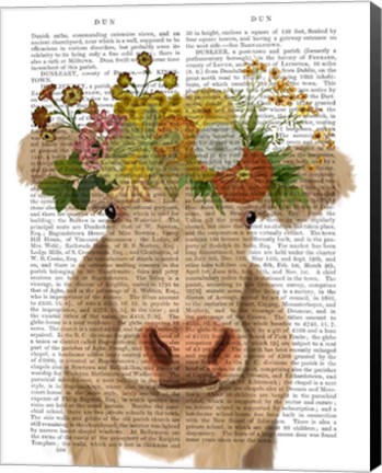 Framed Cow Cream Bohemian 1 Book Print Print