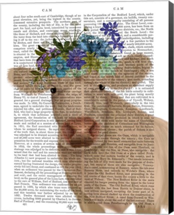 Framed Cow Cream Bohemian 2 Book Print Print