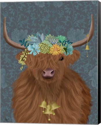 Framed Highland Cow Bohemian 1 Print