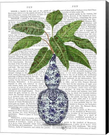 Framed Chinoiserie Vase 1, With Plant Book Print Print