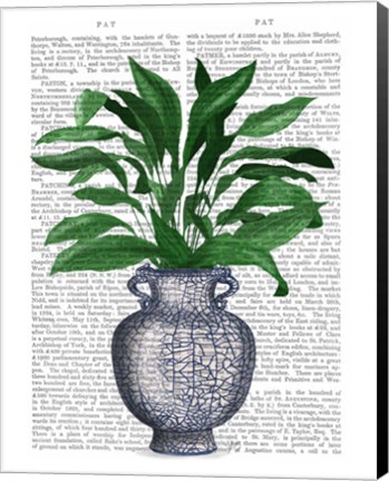 Framed Chinoiserie Vase 2, With Plant Book Print Print