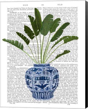 Framed Chinoiserie Vase 5, With Plant Book Print Print