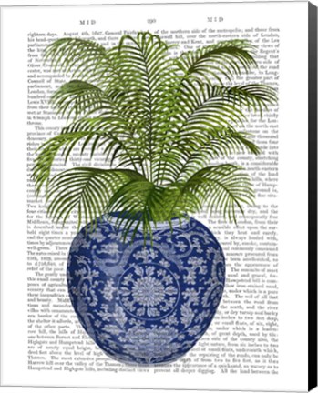 Framed Chinoiserie Vase 6, With Plant Book Print Print