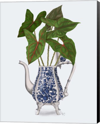 Framed Chinoiserie Vase 4, With Plant Print