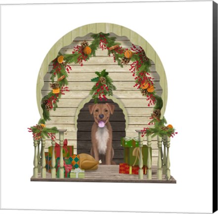 Framed Christmas Des - Christmas Kennel - Williamsburg Print