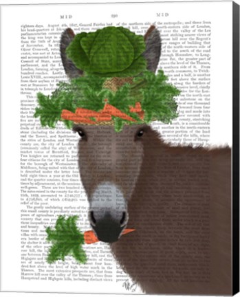 Framed Donkey Carrot Hat Book Print Print