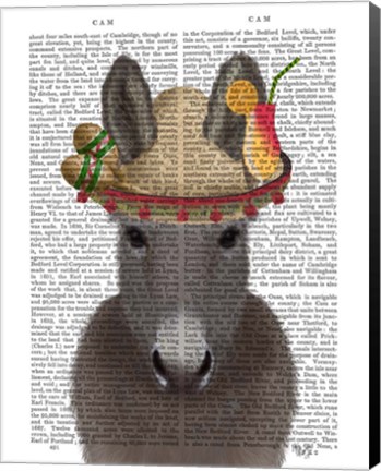 Framed Donkey Sombrero Book Print Print