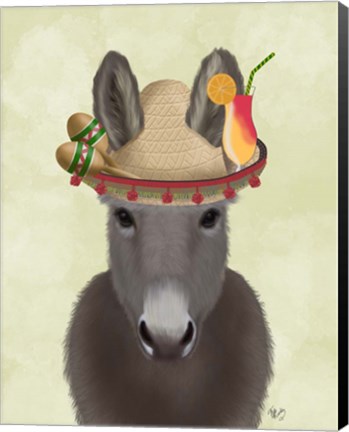 Framed Donkey Sombrero Print