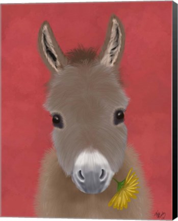 Framed Donkey Yellow Flower Print