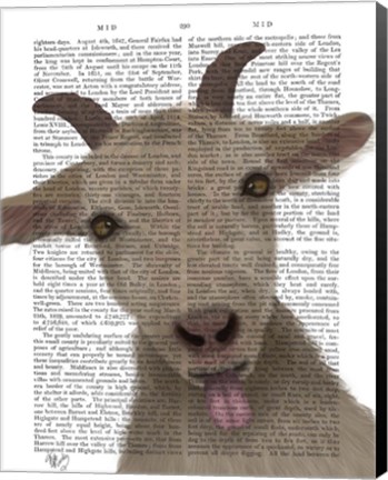 Framed Funny Farm Goat 2 Book Print Print