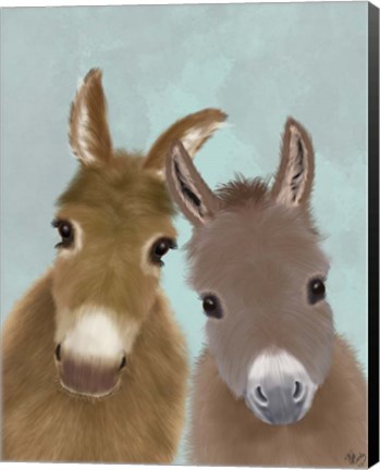 Framed Donkey Duo, Looking at You Print