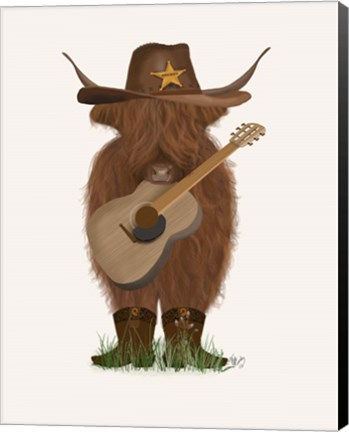 Framed Cow Cowboy Print