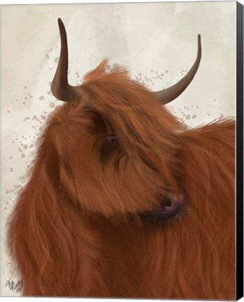 Framed Highland Cow 2, Portrait Print