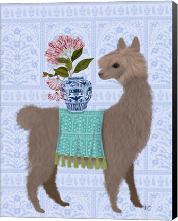 Framed Llama Chinoiserie 1 Print